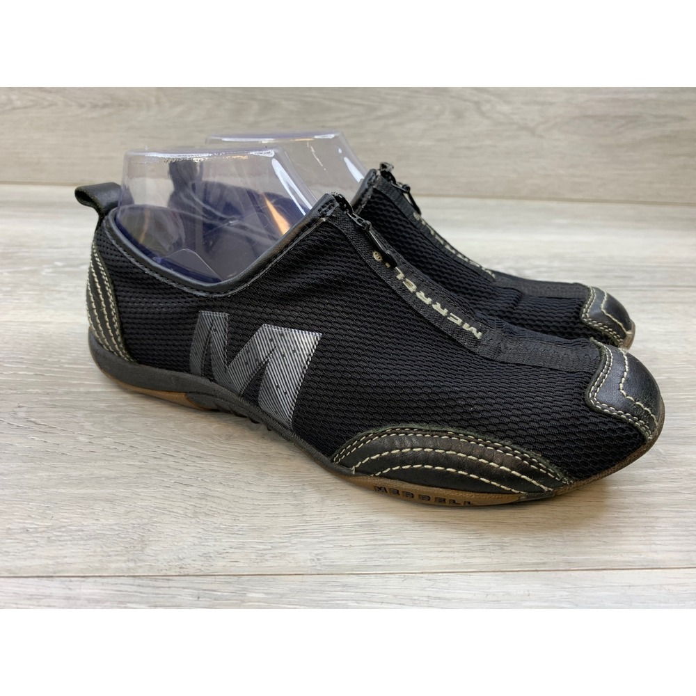 Merrell Performance Footwear Black Mesh Zip Up Sneakers Trail Women's 8